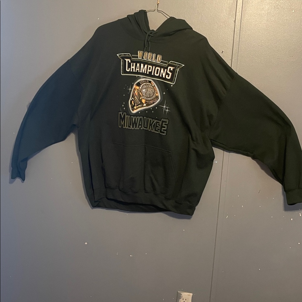 Green 2X Milwaukee World Champions Hoodie